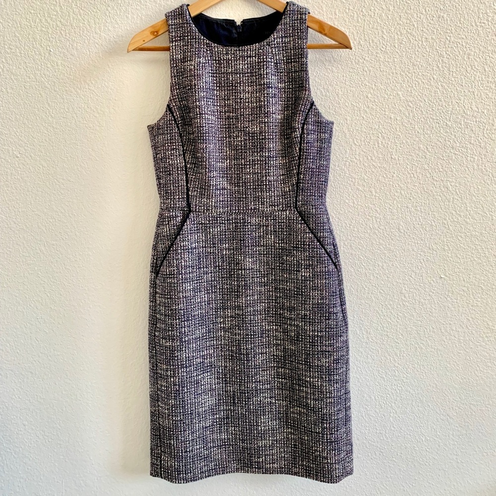 J.Crew Tweed Sleeveless Dress W/ Pockets Sz 0